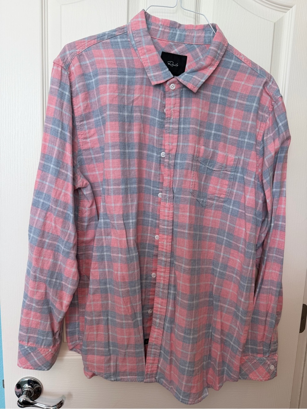 Rails Pink & Gray Plaid Button-Down Shirt